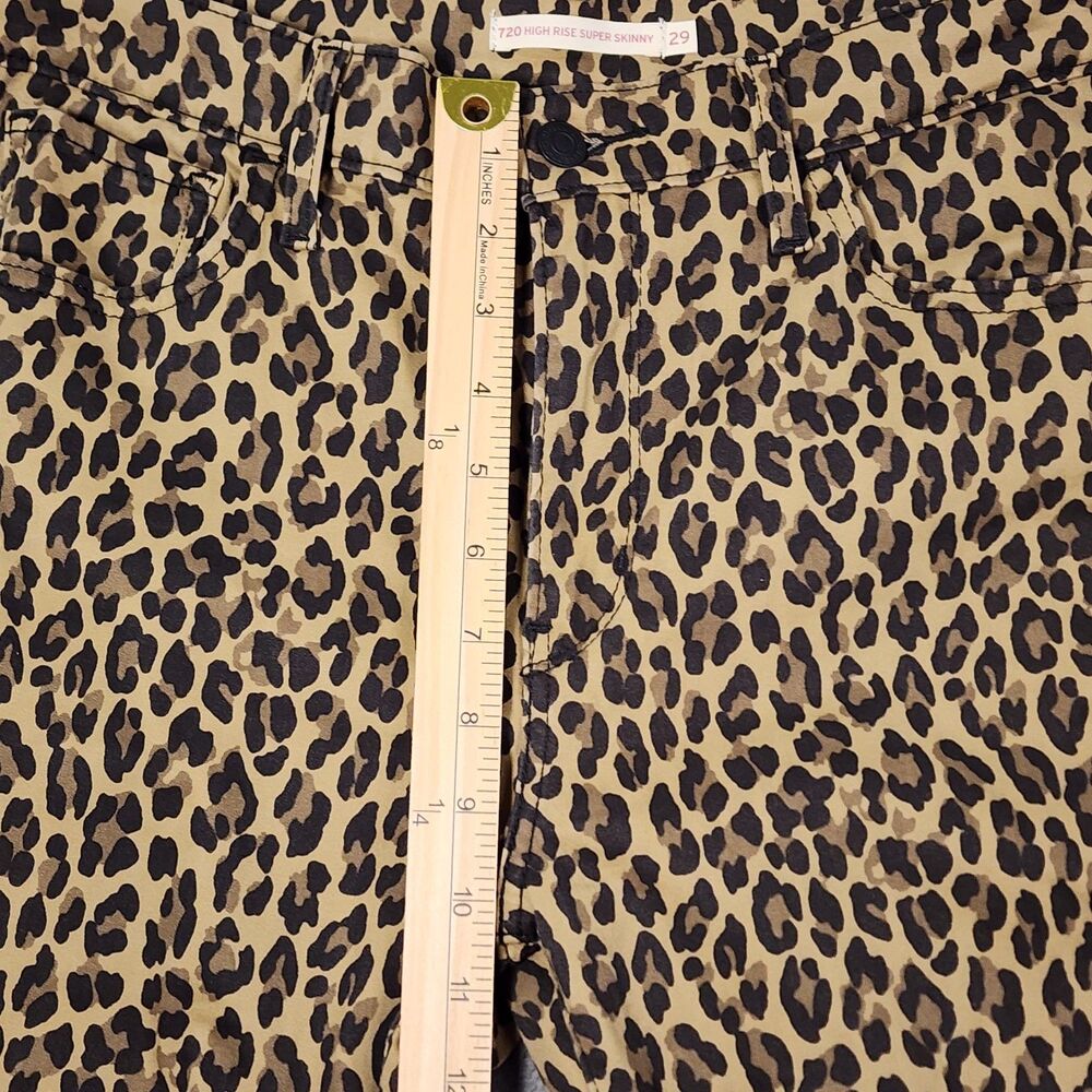 Levi's 720 High Rise Super Skinny 29x30 Leopard Animal Print Jeans - Picture 8 of 12